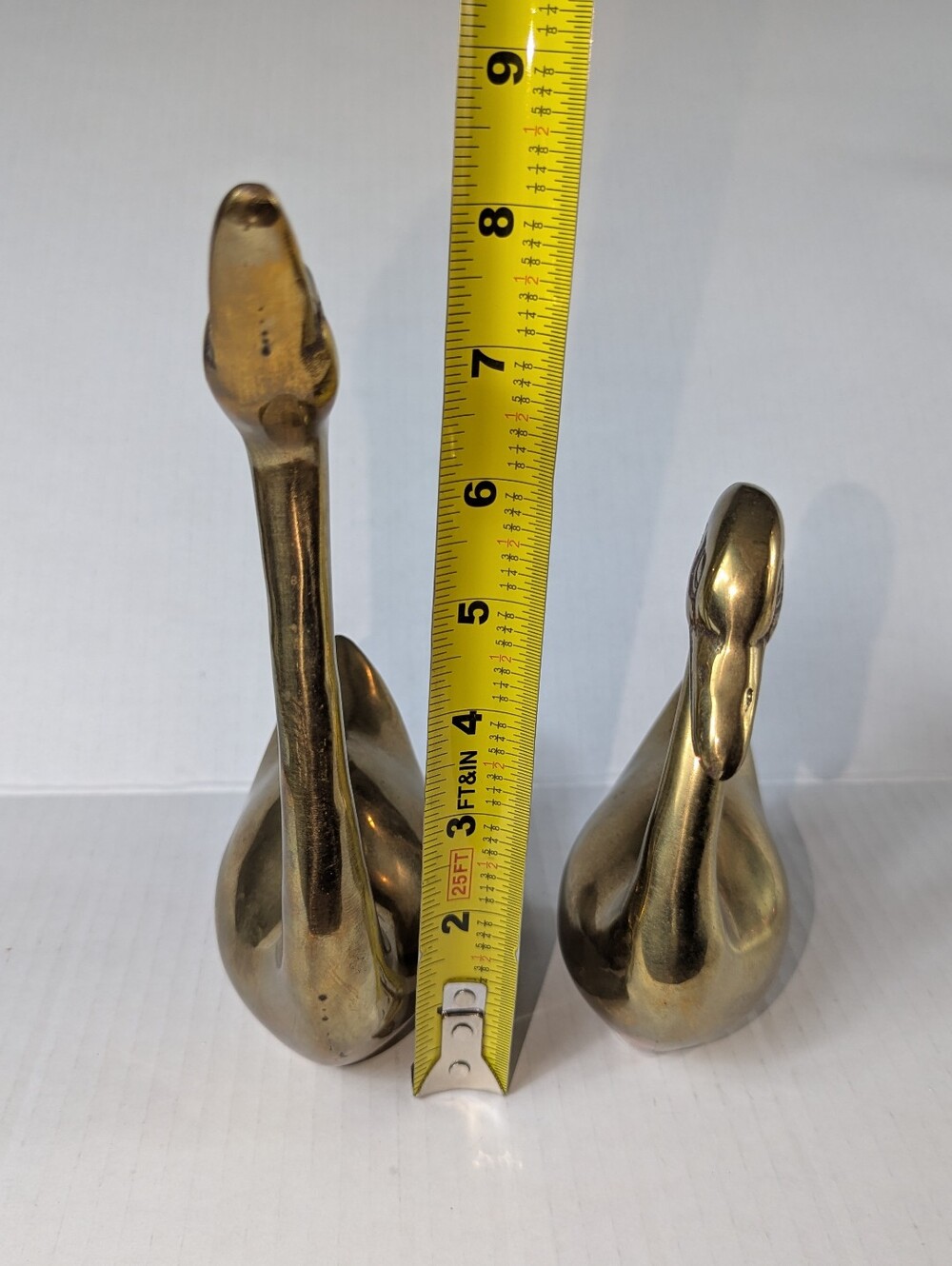 Vintage Mid-Century Brass Swan Figurines (Pair) - Made in Korea - Picture 13 of 13